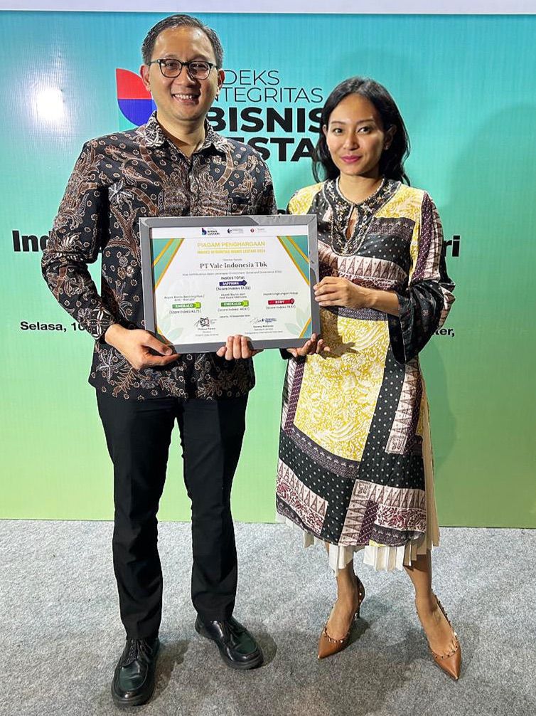 PT Vale Indonesia Tbk Meraih Pengakuan Prestisius Dalam Indeks Integritas Bisnis Lestari