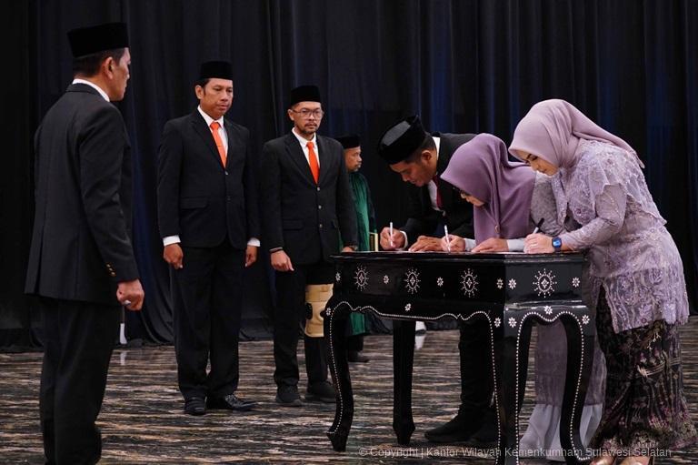 Lantik Tiga Orang Notaris, Kakanwil Andi Basmal Tekankan Hal Ini