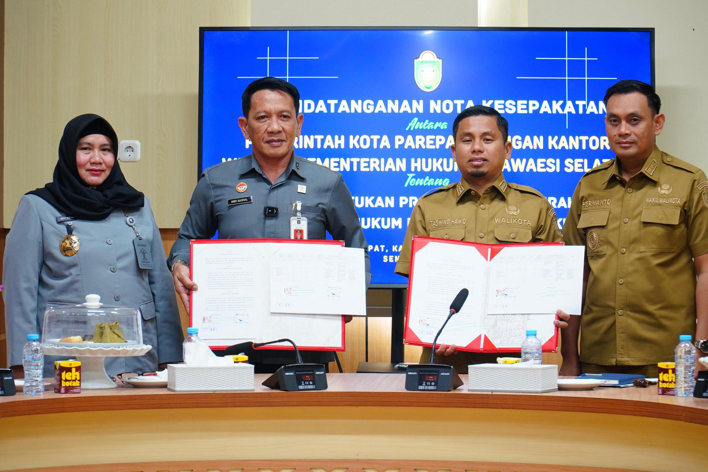 Kemenkum Sulsel dan Pemkot Parepare Teken Kerja Sama Perkuat Pembangunan Hukum Daerah
